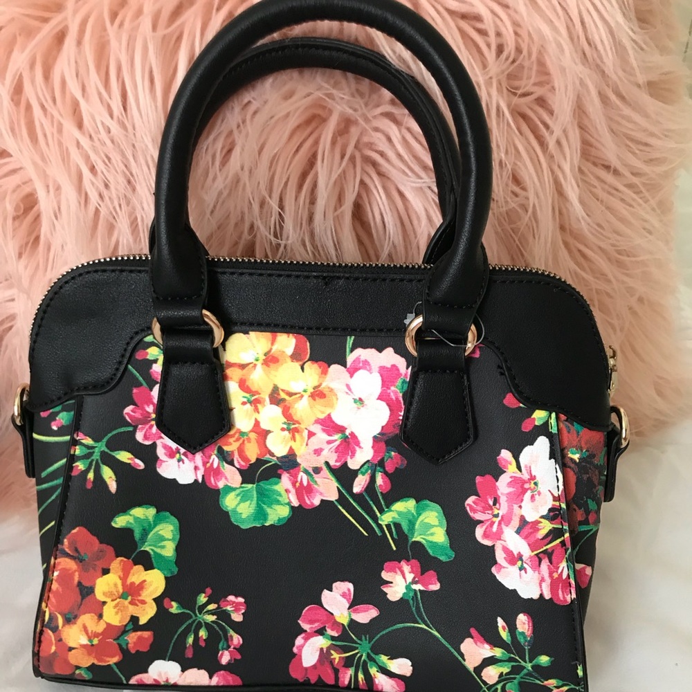Flowered crossbody purse